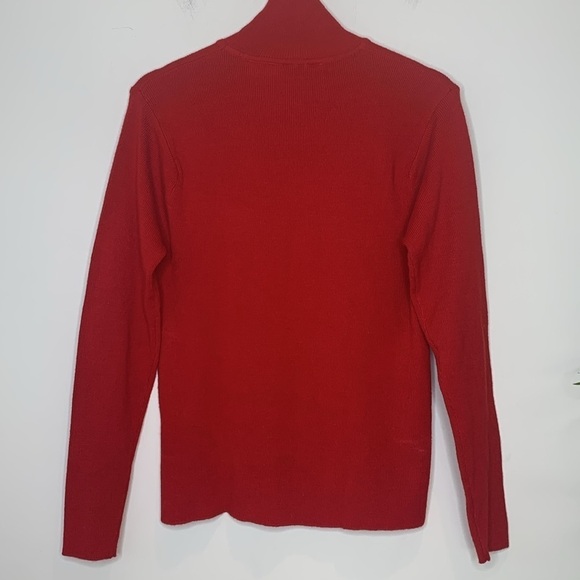 Emanuel Ungaro | Vintage Red Knit Wool Cashmere Blend Turtleneck Sweater Large - Picture 13 of 13